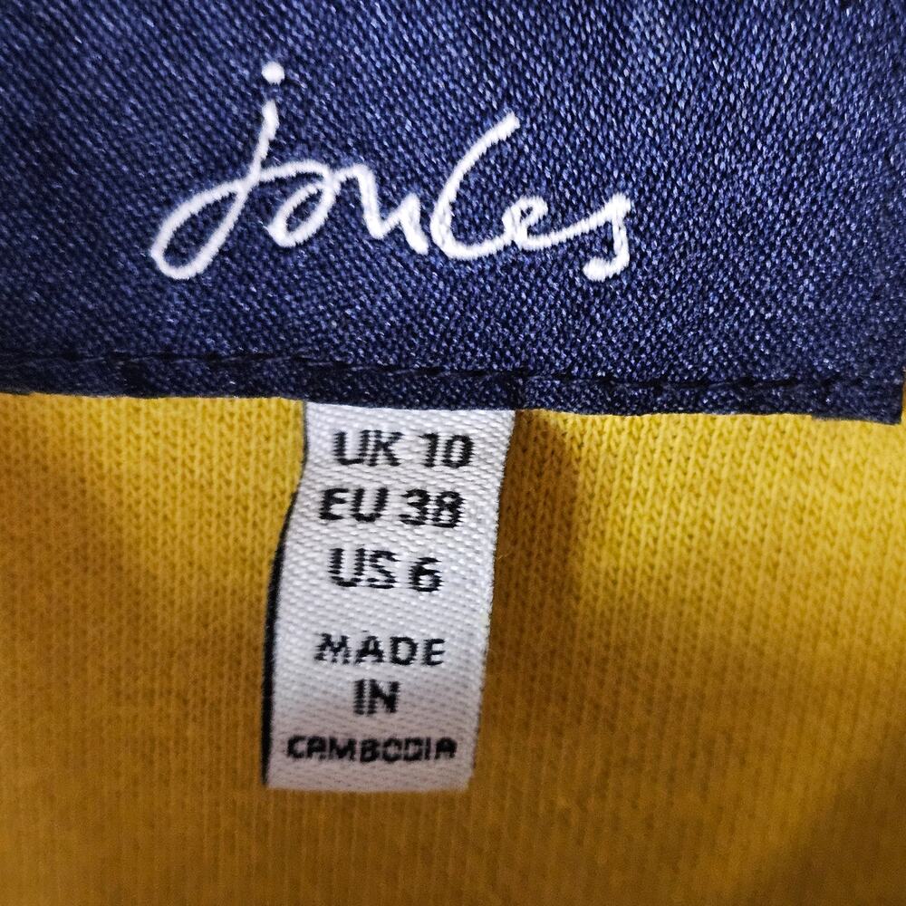 Joules Hoodie Womens Sz 6 Yellow Bee Embroidery Cottagecore Kawaii Raglan Fit - Picture 10 of 10